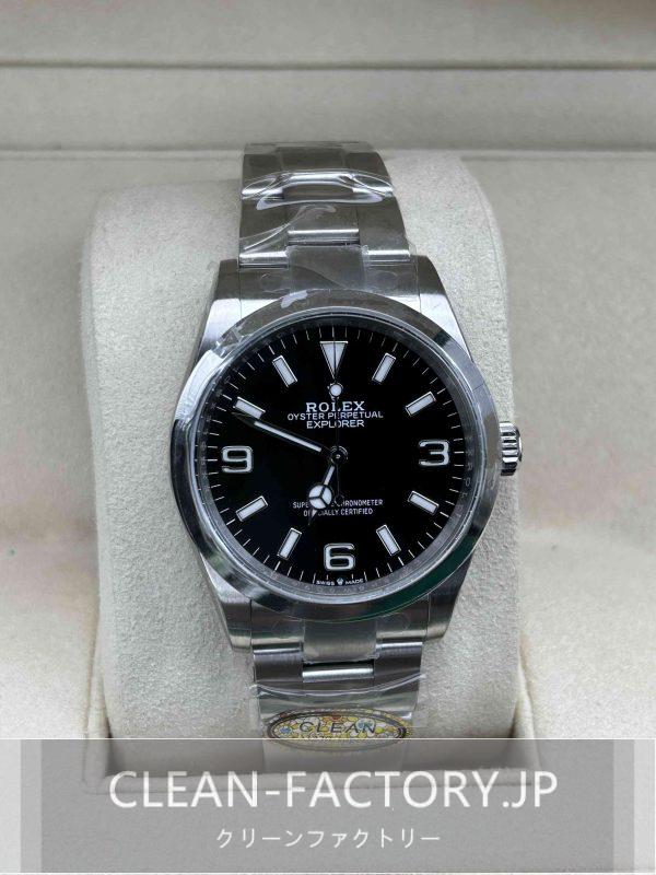 クリーンファクトリー ロレックス エクスプローラー1 124270 36mmブラックダイアル 904Lステンレス クローンCal.3230ムーブメント