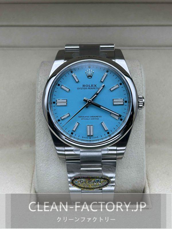 クリーンファクトリー ロレックス オイスターパーペチュアル124300 41mm 「ティファニー」ターコイズブルーダイアル 904Lステンレス クローンCal.3230ムーブメント