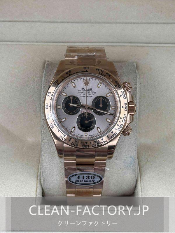 クリーンファクトリー ロレックス デイトナ116505 40mmローズゴールドパンダダイアル 18Kピンクゴールドコーティング904Lステンレス クローンCal.4130ムーブメント