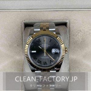 クリーンファクトリー ロレックス デイトジャスト126333ジュビリー41mmコンビゴールドスレートグレー ウィンブルドンダイアル フルーテッドベゼル 18Kイエロー ゴールドコーティング904Lステンレス クローンCal.3235ムーブメント