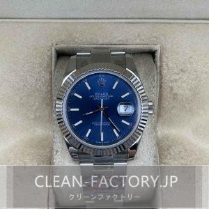 クリーンファクトリー ロレックス デイトジャスト126334オイスター 41mm ブルーダイアル プラチナフルーテッドベゼル 904Lステンレス クローンCal.3235ムーブメント