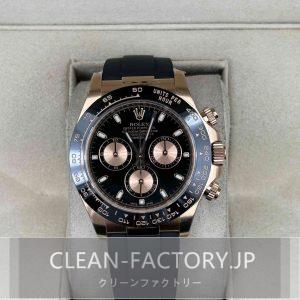 クリーンファクトリー ロレックス デイトナ116518LN ローズゴールド ブラックパンダダイヤル ラバーベルト セラミックベゼル 18Kローズゴールドコーティング904Lステンレス クローンCal.4130ムーブメント