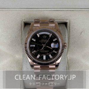 クリーンファクトリーロレックスデイデイト40mm 228235 プレジデント ダイヤモンド入りアイゼンキーゼルダイアル フルーテッドベゼル  18Kローズゴールドコーティング904Lステンレス クローンCal.3255ムーブメント