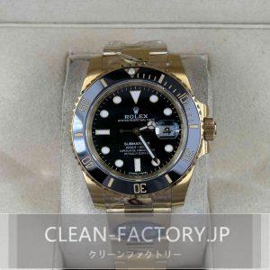 クリーンファクトリー ロレックス サブマリーナー116618LN ゴールド 40mmブラックダイアル セラミックベゼル 18Kイエロー ゴールドコーティング904Lステンレス クローンCal.3135ムーブメント
