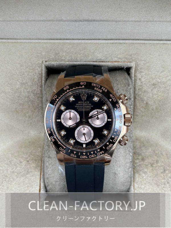 クリーンファクトリー ロレックス デイトナ126515LN 40mmローズゴールド ダイヤモンド入りブラックダイアル セラミックベゼル ラバーベルト クローンCal.4131ムーブメント