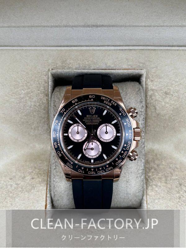 クリーンファクトリー ロレックス デイトナ126515LN 40mmローズゴールド ブラックダイアル セラミックベゼル ラバーベルト クローンCal.4131ムーブメント