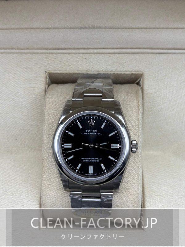 クリーンファクトリー ロレックス オイスターパーペチュアル 126000  36mm　ブラックダイアル ドームベゼル　904Lステンレス　クローンCal.3230ムーブメント