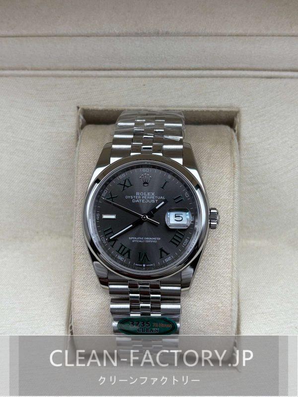 クリーンファクトリー ロレックス デイトジャスト126200 36mm　スレートグレー ウィンブルドンダイアル ドームベゼル　904Lステンレス　クローンCal.3235ムーブメント