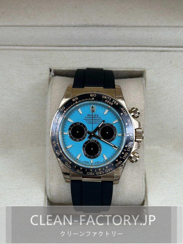 クリーンファクトリー ロレックス デイトナ126518LN 40mmイエローゴールド　ターコイズブルーダイアル　セラミックベゼル　ラバーベルト　クローンCal.4131ムーブメント