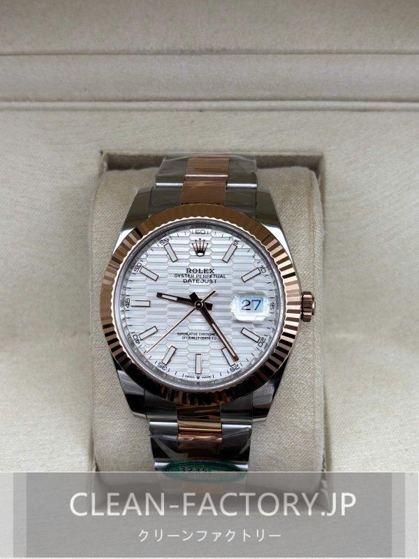 クリーンファクトリー ロレックス デイトジャスト41mm  126331オイスターグレーフルーテッドモチーフダイアルツートン18K ローズゴールドコーティング904Lステンレス　フルーテッドベゼルクローンCal.3235ムーブメント