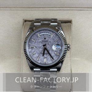 クリーンファクトリー ロレックスデイデイト40mm 228239 プレジデント　ダイヤモンド入りメテオライトダイアル　フルーテッドベゼル　904Lステンレス　クローンCal.3255ムーブメント