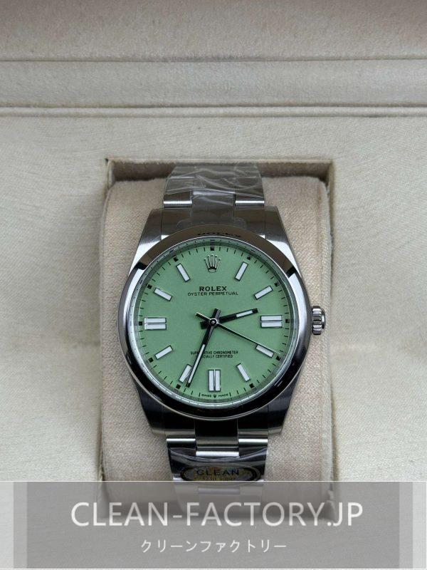 クリーンファクトリーロレックスオイスター パーペチュアル41mm 134300ピスタチオダイアル　904Lステンレス　クローンCal.3230ムーブメント