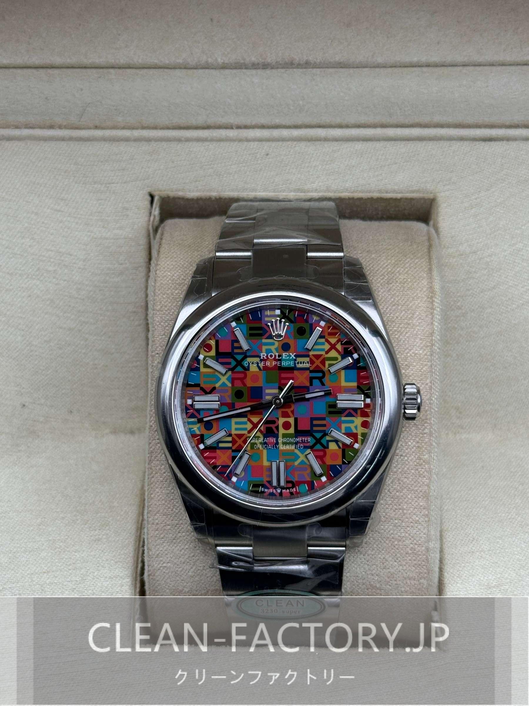 クリーンファクトリー ロレックス オイスターパーペチュアル41mm 134300マルチカラー ジュビリーモチーフダイアル ドームベゼル　904Lステンレス　クローンCal.3230ムーブメント